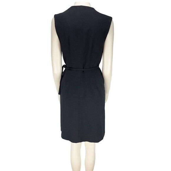 LIDA BADAY 100% Wool Designer Adjustable Wrap‎ Office Black Dress sz M - Picture 6 of 15